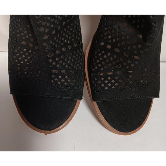 DV Dolce Vita Shoes Block Heel Pump Size 10 Open Peep Toe Cutout - Picture 4 of 16